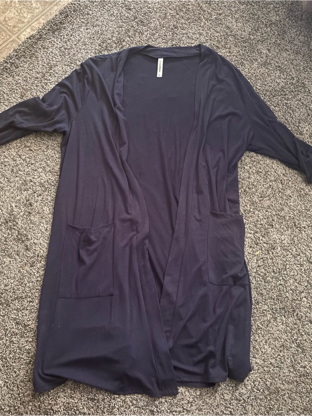 Zenana Outfitters Premium Long Cardigan in Deep Purple